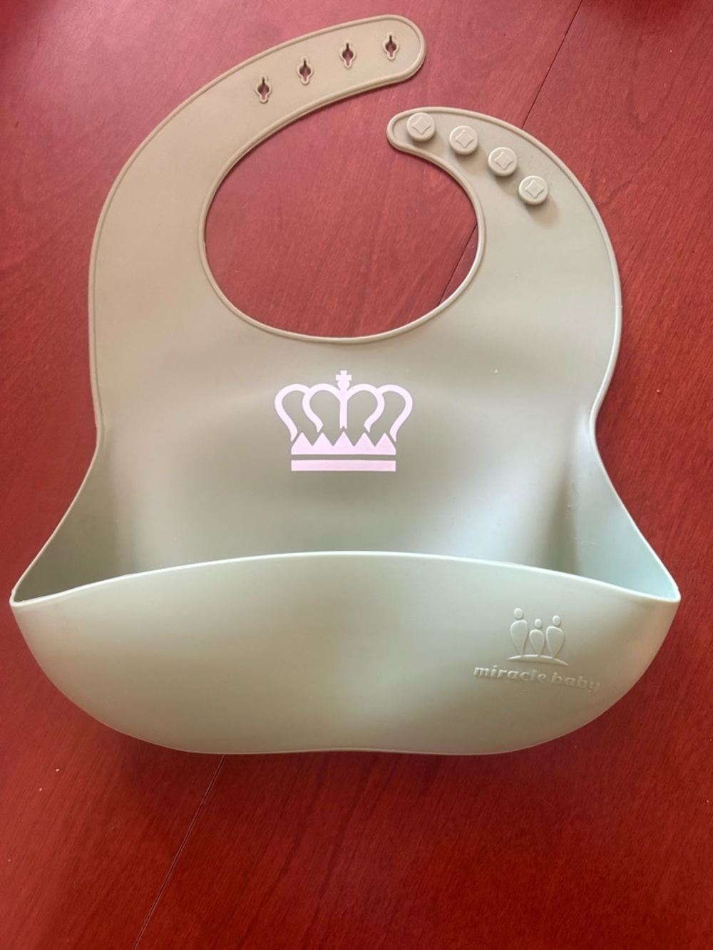 Miracle Silicone Baby Bib with Deep Catcher Pocket - Sage